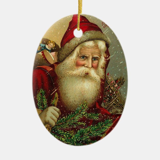 Weihnachtsmann Keramik Ornament (Vorne)