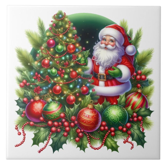 Weihnachtsmann-Keramikfliese Fliese (Vorderseite)