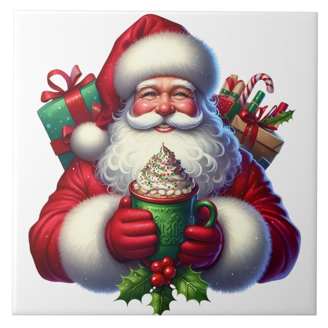 Weihnachtsmann-Keramikfliese Fliese (Vorderseite)