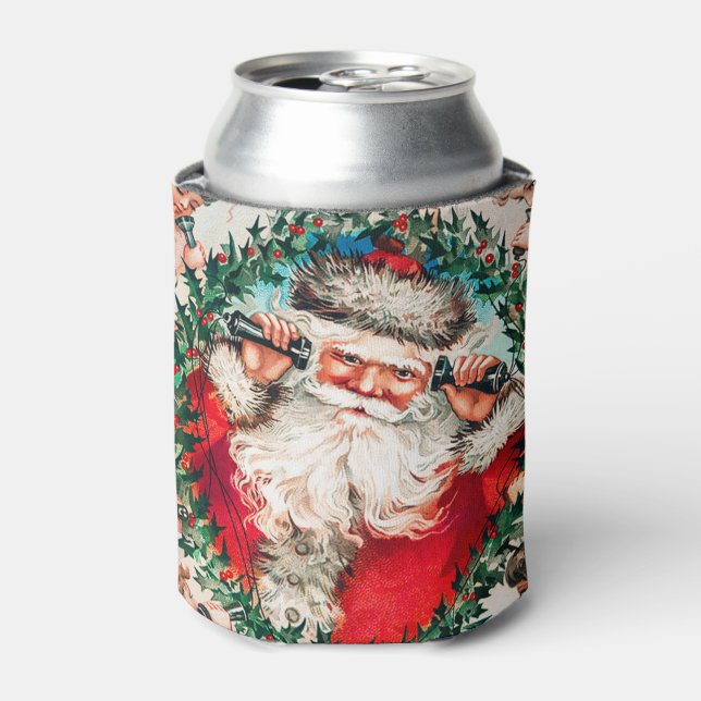 Weihnachtsmann & Kinder frohe Weihnachten Dosenkühler (Kanne Vorderseite)