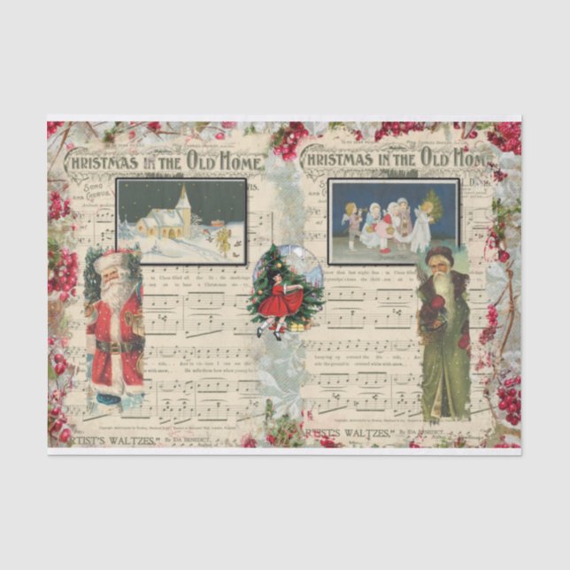 Weihnachtsmann, Kinder, Musikermerke  Seidenpapier (Vorderseite)