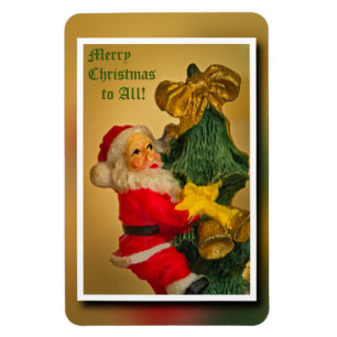 Weihnachtsmann klettert auf den Weihnachtsbaum - V Magnet