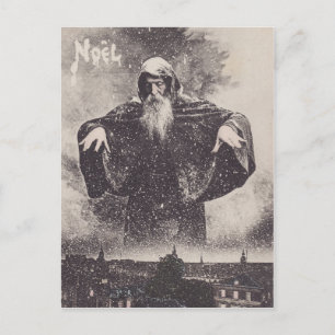 Weihnachtsmann kommt in die Stadt Vintage Weihnach Feiertagspostkarte