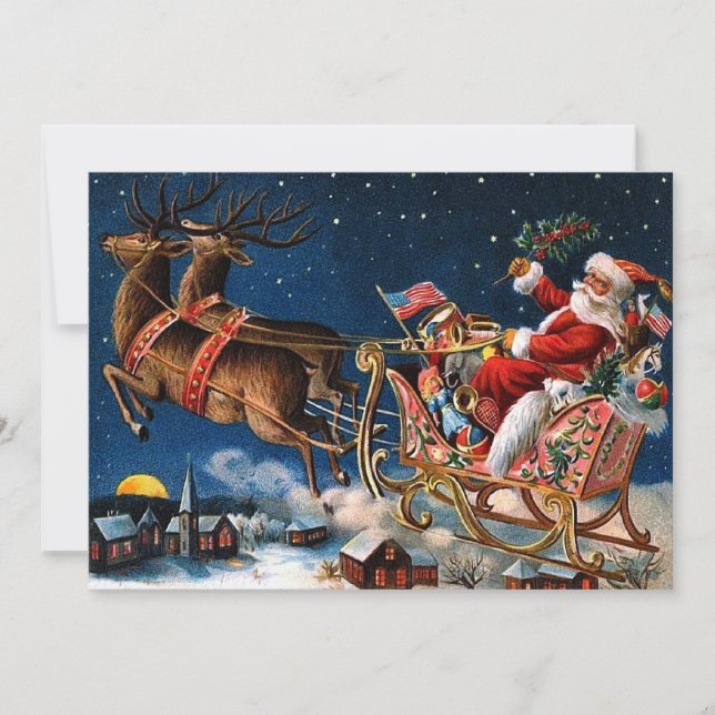 Weihnachtsmann kommt zur Stadt Einladung (Vorderseite)