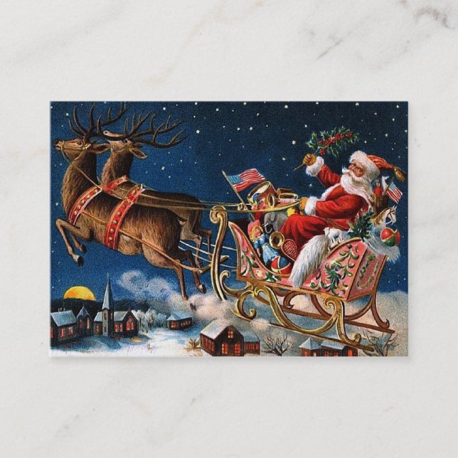 Weihnachtsmann kommt zur Stadt Visitenkarte (Vorderseite)