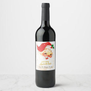 Weihnachtsmann Kostüm Weihnachten Weinetikett