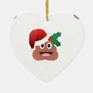 Weihnachtsmann Kot Emoji Keramik Ornament