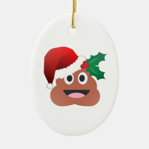 Weihnachtsmann Kot Emoji Keramik Ornament