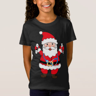 Weihnachtsmann Krankenpflege mit Stethoskop und s T-Shirt