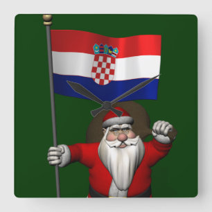 Weihnachtsmann Kroatien besuchen Quadratische Wanduhr
