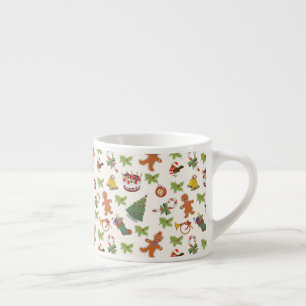 Weihnachtsmann, Kuchen und Lebkuchen Mann Espressotasse