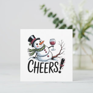 Weihnachtsmann Küchen Wein Küchen Schneemann Feiertagskarte