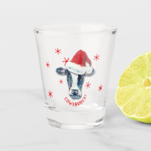 Weihnachtsmann-Kuh Cowabunga Weihnachten Schnapsglas