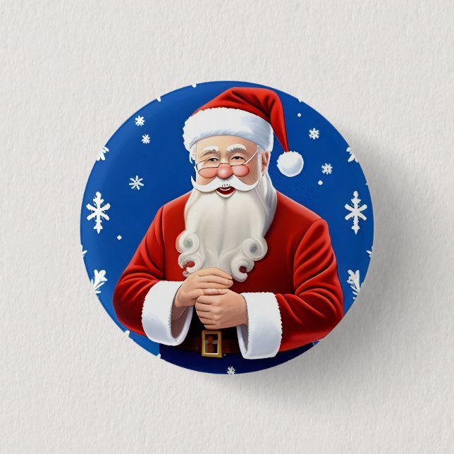 Weihnachtsmann lächelnd button (Vorderseite)