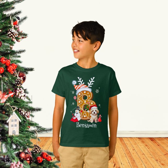 Weihnachtsmann-Lebkuchen-Brief Junge T-Shirt (Von Creator hochgeladen)