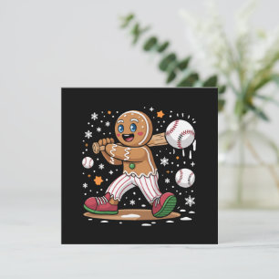 Weihnachtsmann Lebkuchenmann Sportler Baseballspie Einladung
