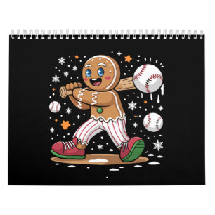 Weihnachtsmann Lebkuchenmann Sportler Baseballspie Kalender