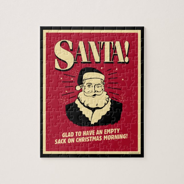 Weihnachtsmann: leerer Sack am Weihnachtsmorgen (Vertikal)