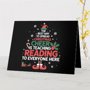 Weihnachtsmann-Leselehrer-Xmas-Stimmung  Karte