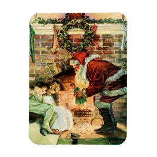 Weihnachtsmann liefert Geschenke Magnet
