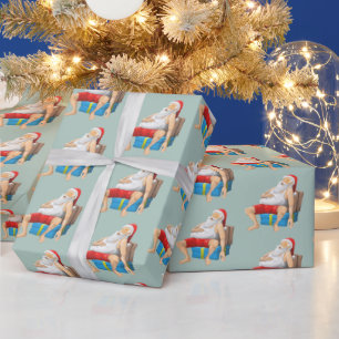Weihnachtsmann macht ein kleines Nickerchen Geschenkpapier