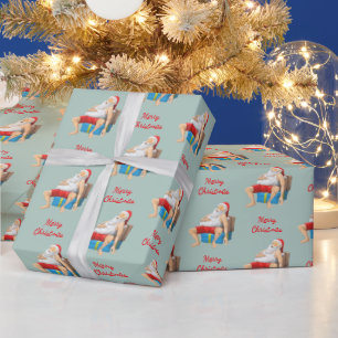 Weihnachtsmann macht ein kleines Nickerchen Geschenkpapier