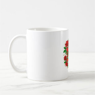 Weihnachtsmann-Mama Retro-Blumen-Weihnachten Kaffeetasse