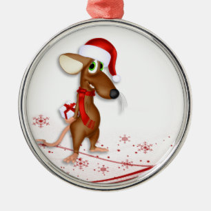 Weihnachtsmann-Maus Ornament Aus Metall