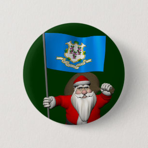 Weihnachtsmann mit Abschluss von Connecticut Button