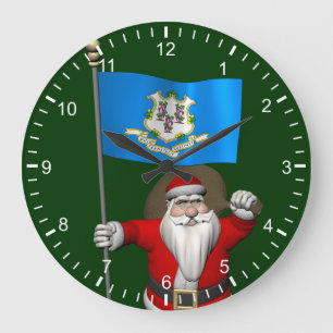 Weihnachtsmann mit Abschluss von Connecticut Große Wanduhr