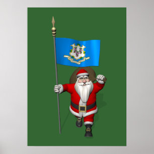 Weihnachtsmann mit Abschluss von Connecticut Poster