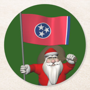 Weihnachtsmann mit Abschluss von Tennessee Runder Pappuntersetzer