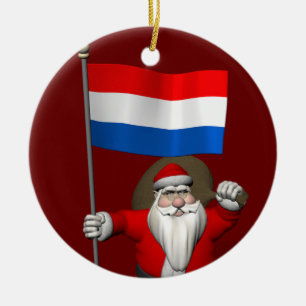 Weihnachtsmann mit Abtritt der Niederlande Keramikornament