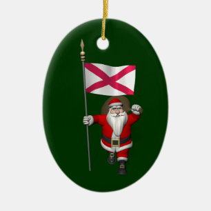 Weihnachtsmann mit Abtritt in Nordirland Keramik Ornament