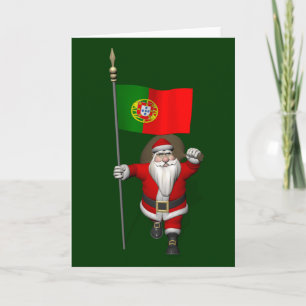 Weihnachtsmann mit Abtritt Portugals Feiertagskarte
