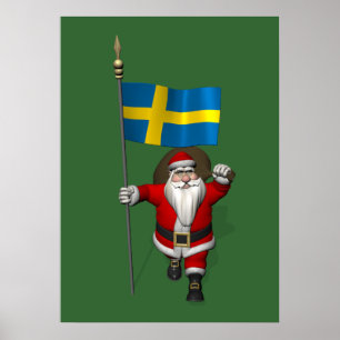 Weihnachtsmann mit Abtritt Schwedens Poster