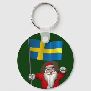 Weihnachtsmann mit Abtritt Schwedens Schlüsselanhänger