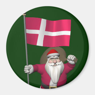 Weihnachtsmann mit Abtritt von Dänemark Dannebrog Magnet