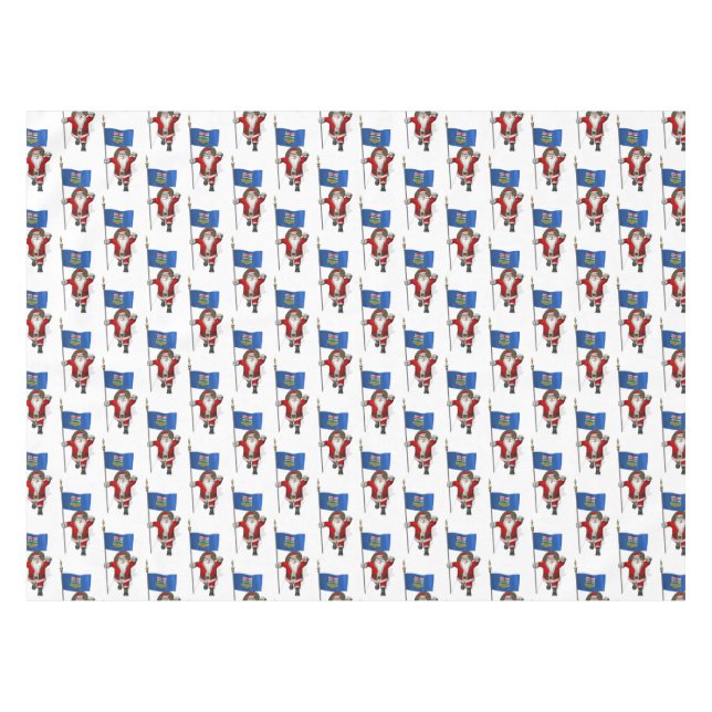 Weihnachtsmann mit Abzeichen von Alberta Tischdecke (Vorderseite (Horizontal))