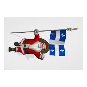 Weihnachtsmann mit Abzeichen von Québec Poster