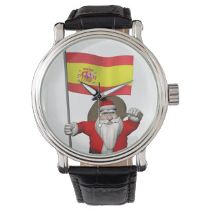 Weihnachtsmann mit Abzeichen von Spanien Armbanduhr