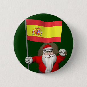 Weihnachtsmann mit Abzeichen von Spanien Button
