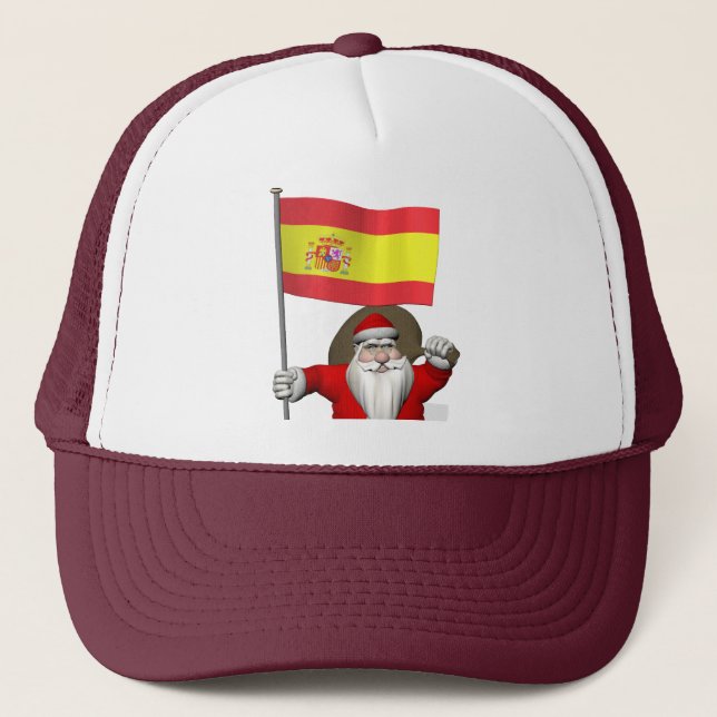 Weihnachtsmann mit Abzeichen von Spanien Truckerkappe (Vorderseite)