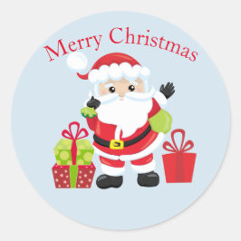 Weihnachtsmann mit/anwesend runder aufkleber
