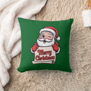 Weihnachtsmann mit Augenzwinkern 🎅 "Frohe Weihnac Kissen