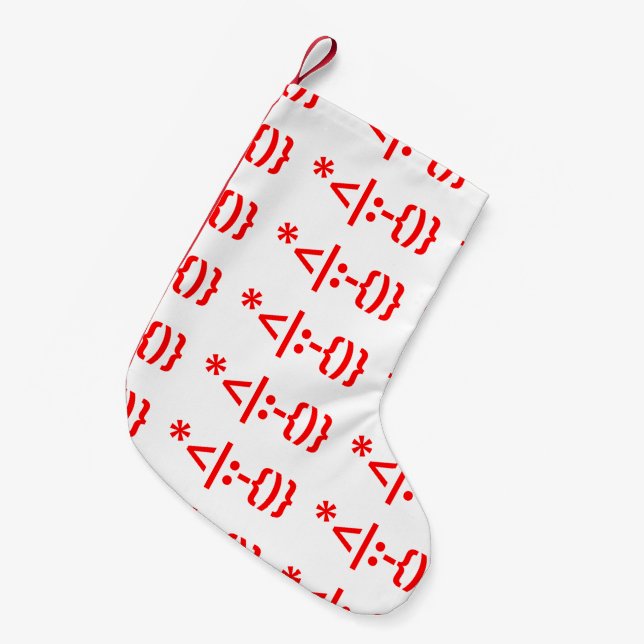 Weihnachtsmann mit Bart Christmas Emoticon Kleiner Weihnachtsstrumpf (Vorderansicht (hängend))