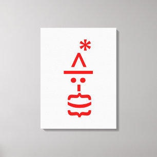 Weihnachtsmann mit Bart Christmas Emoticon Leinwanddruck