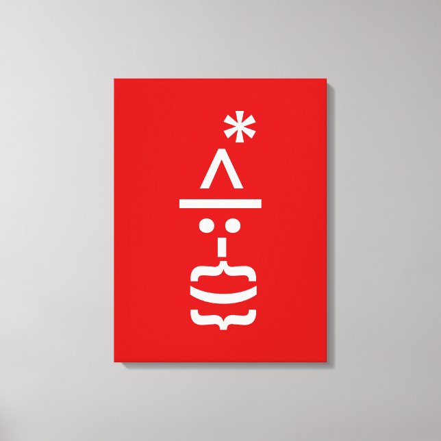 Weihnachtsmann mit Bart Christmas Emoticon Leinwanddruck (Vorderseite)