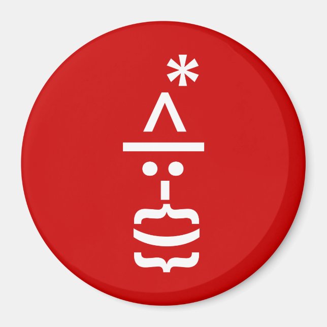 Weihnachtsmann mit Bart Christmas Emoticon Magnet (Vorne)