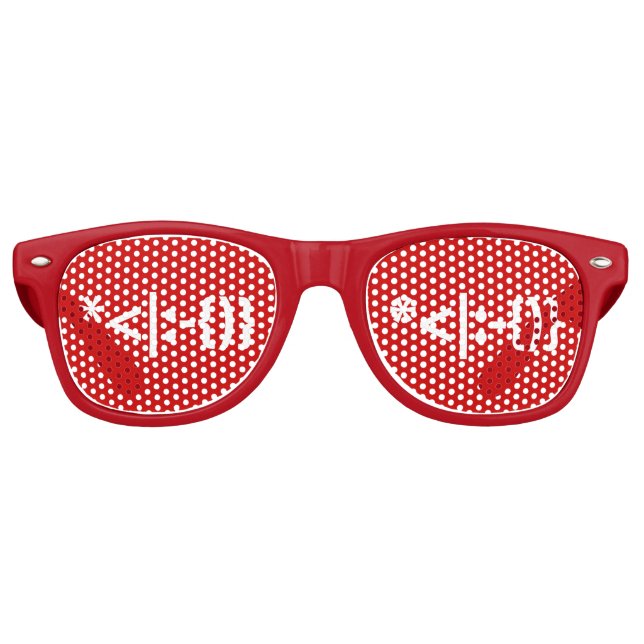 Weihnachtsmann mit Bart Christmas Emoticon Partybrille (Vorderseite)